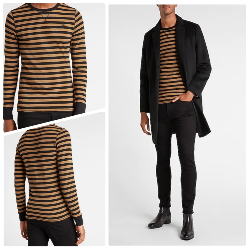 Express Striped Waffle Knit Shirt